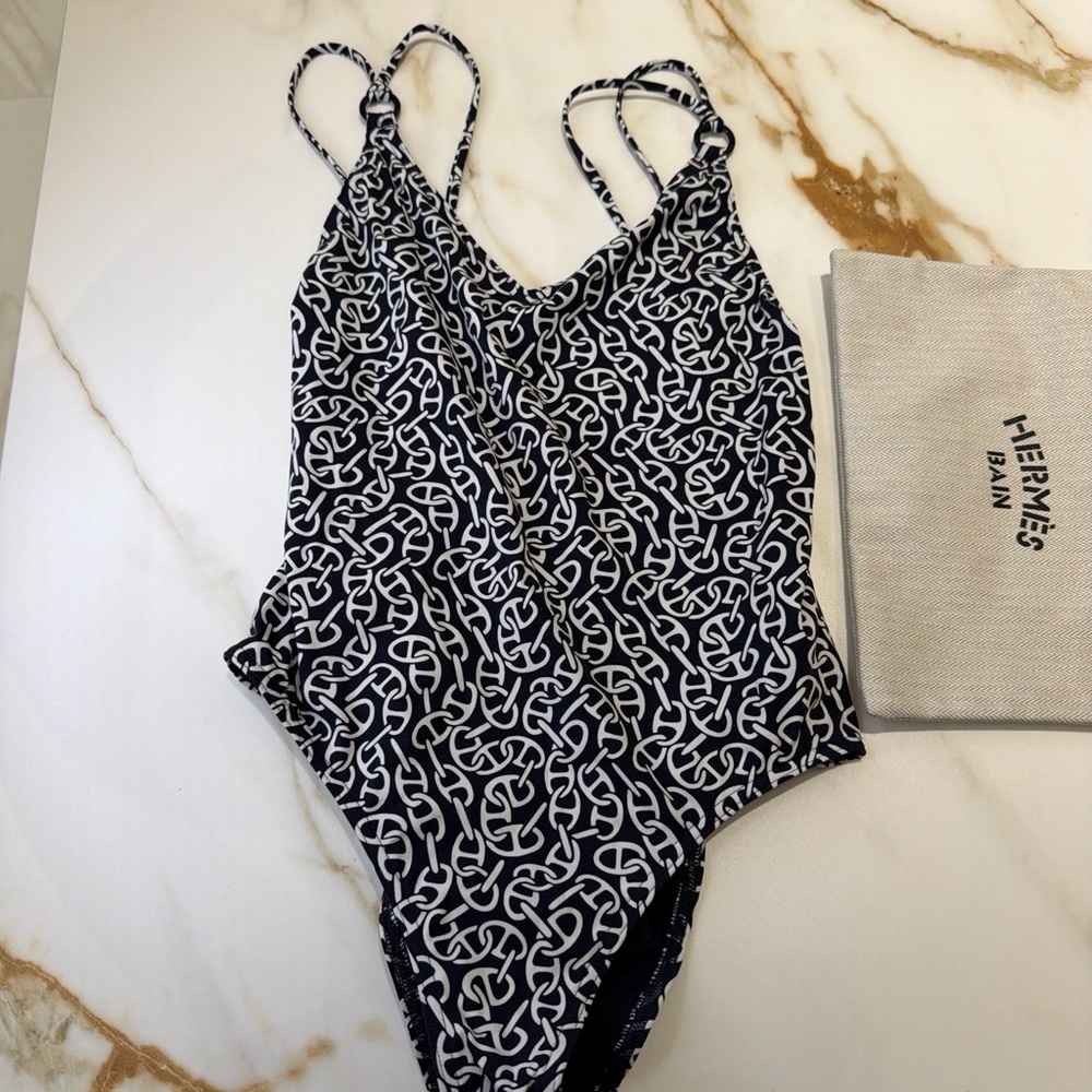 Hermes Swim One Piece in blue  and White - Picture 2 of 11